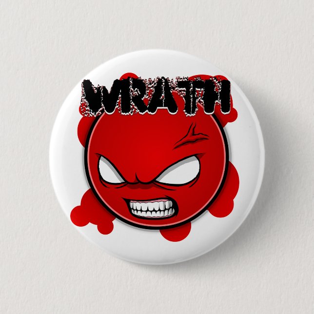 Badge Rond 5 Cm Sept visages de péchés - colère (Devant)