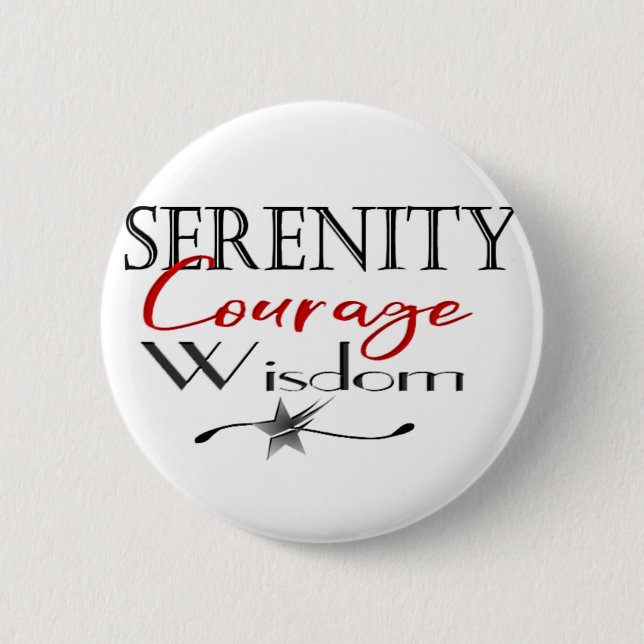 Badge Rond 5 Cm Sérénité Courage sagesse (Devant)