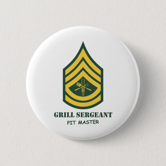 Badge Rond 5 Cm Sergent de gril d'armée (Devant)