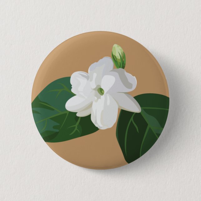 Badge Rond 5 Cm Série Philippines : Sampaguita Flower (Devant)