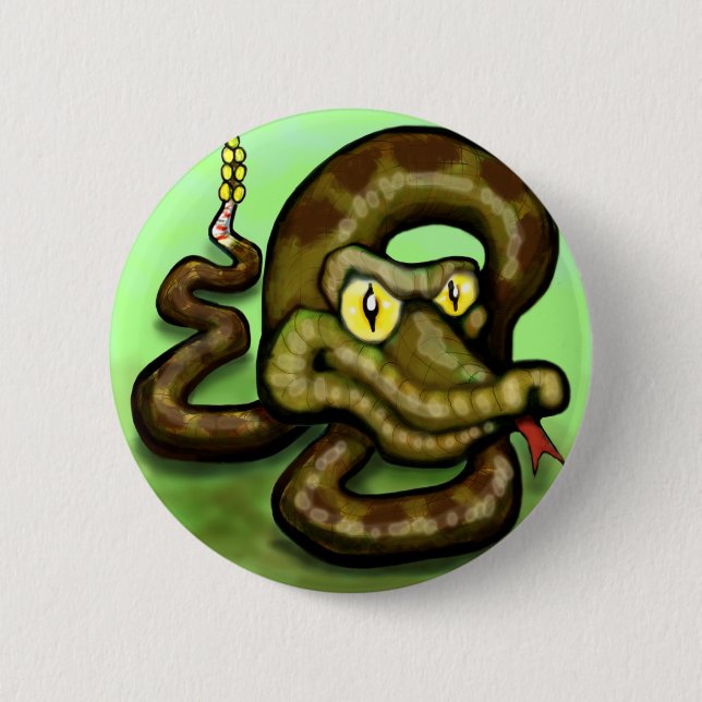 Badge Rond 5 Cm Serpent à sonnettes (Devant)