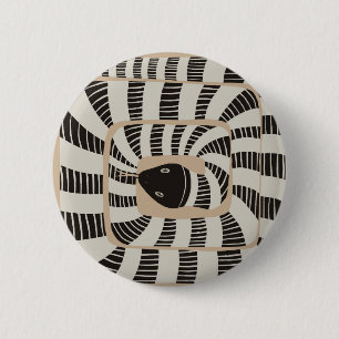 Badge Rond 5 Cm Serpent Abstrait rayé amusant   Amateurs de serpen