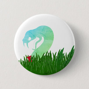 Badge Rond 5 Cm Serpent et épingle de pomme/