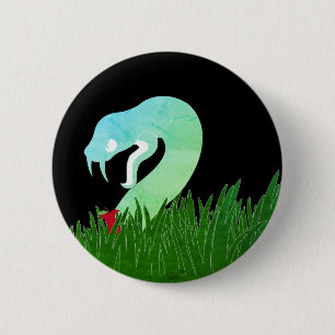 Badge Rond 5 Cm Serpent et épingle de pomme/