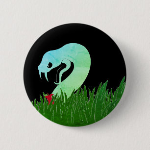 Badge Rond 5 Cm Serpent et pomme pin NOIR/