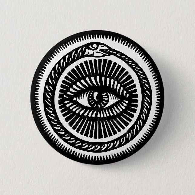 Badge Rond 5 Cm serpent mangeant sa propre queue (Devant)