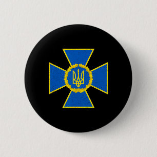 Badge Rond 5 Cm Service de sécurité d'Ukraine Emblème Sbu Drapeau