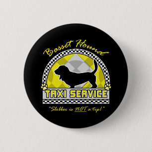 Badge Rond 5 Cm Service de taxi de Basset Hound