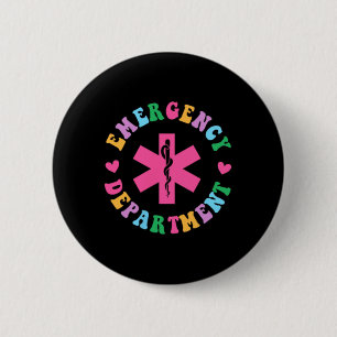 Badge Rond 5 Cm Service D'Urgence Infirmière D'Urgence Infirmière