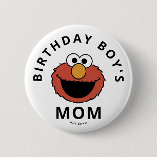 Badge Rond 5 Cm Sesame Street Elmo - Premier Bouton d'Anniversai