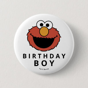 Badge Rond 5 Cm Sesame Street Elmo - Premier Bouton d'Anniversai