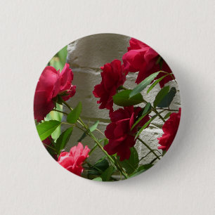 Badge Rond 5 Cm s'est levé, le rose rouge