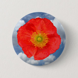 Badge Rond 5 Cm Seule une fleur de pavot + votre texte et vos idée