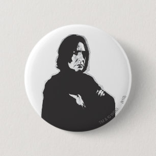 Badge Rond 5 Cm Severus Snape Arms Crossed B-W