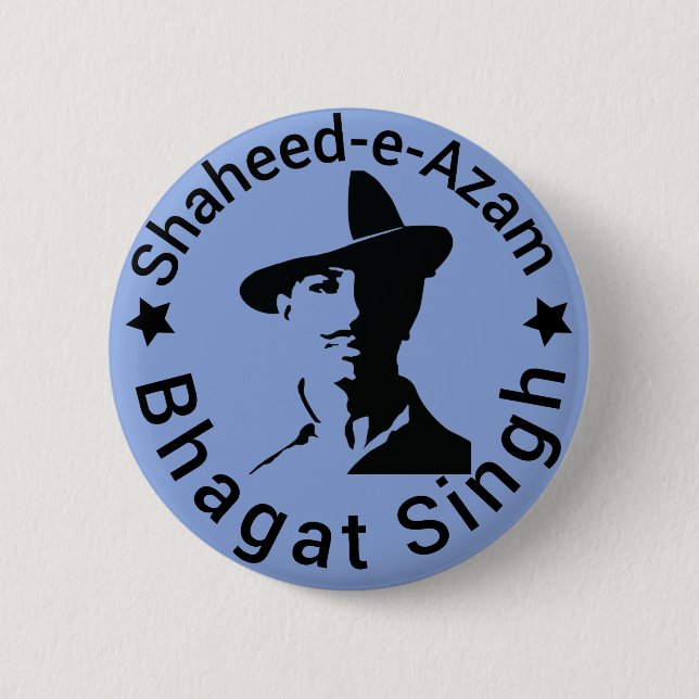 Badge Rond 5 Cm Shaheed-e-Azam Bhagat Singh (Devant)