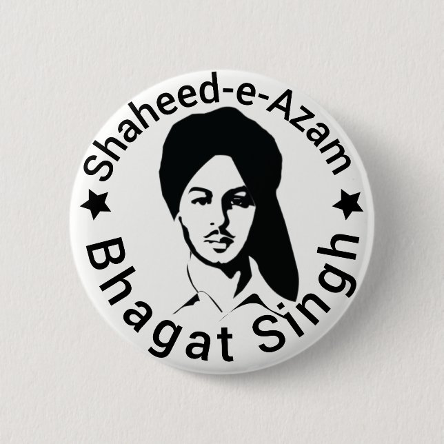 Badge Rond 5 Cm Shaheed-e-Azam Bhagat Singh (Devant)