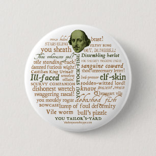 Badge Rond 5 Cm Shakespeare insulte la collection