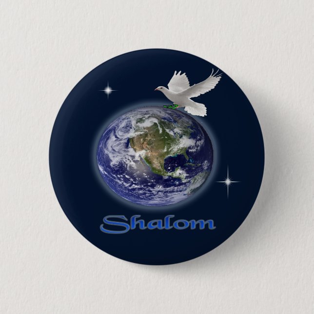 Badge Rond 5 Cm shalom (Devant)