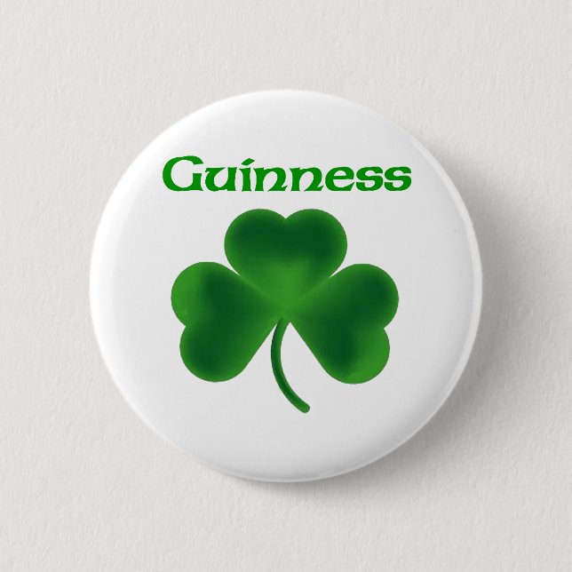 Badge Rond 5 Cm Shamrock de Guinness (Devant)