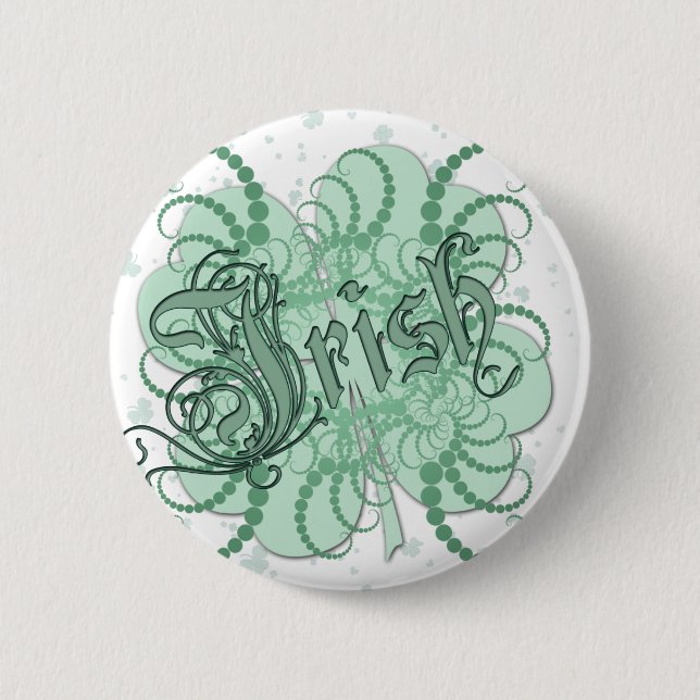 Badge Rond 5 Cm Shamrock irlandais (Devant)