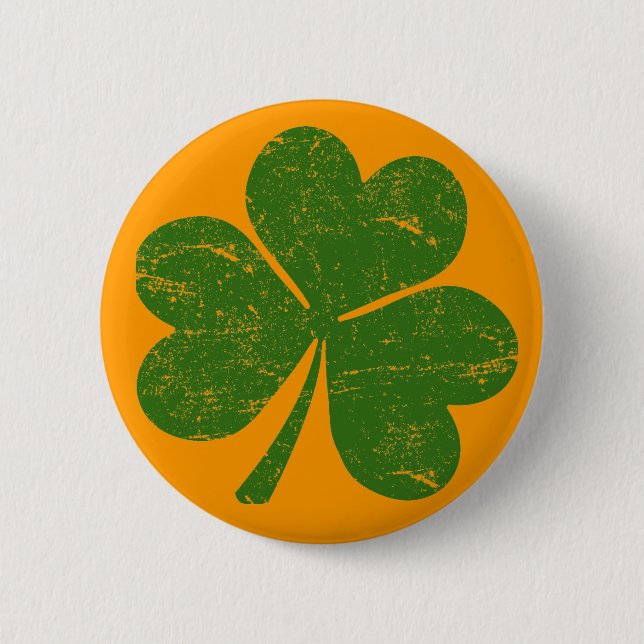 Badge Rond 5 Cm Shamrock irlandais classique (Devant)