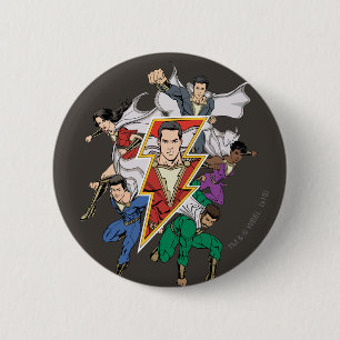 Badge Rond 5 Cm SHAZAM ! graphique de famille de   Shazam