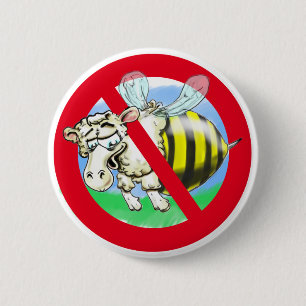 Badge Rond 5 Cm Sheeplebee interdit