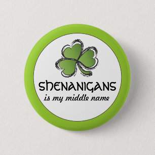 Badge Rond 5 Cm Shenanigans, mon bouton de prénom