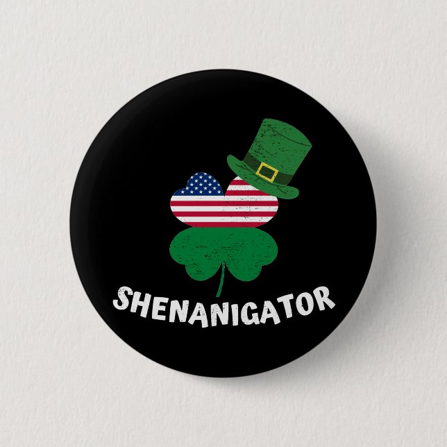 Badge Rond 5 Cm Shenanigator de la Saint Patrick (Devant)