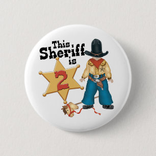 Badge Rond 5 Cm Shérif 2e anniversaire