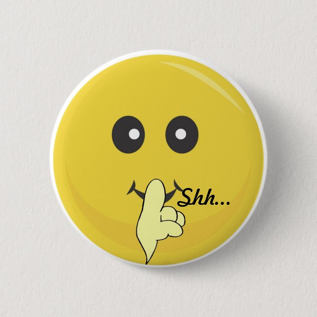 Badge Rond 5 Cm Shhh… Bouton (Devant)