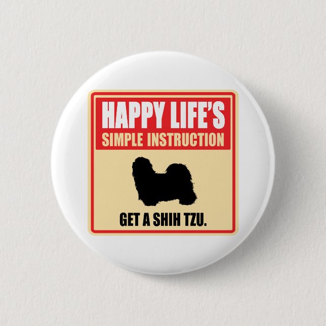 Badge Rond 5 Cm Shih Tzu (Devant)