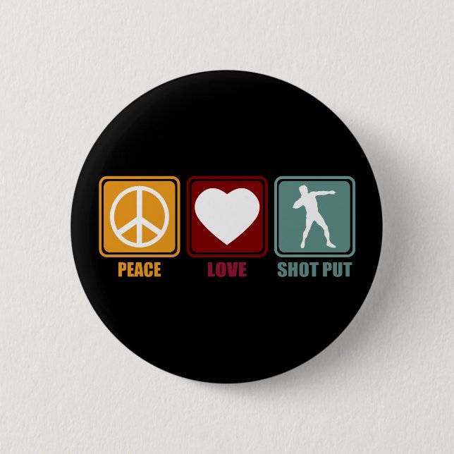 Badge Rond 5 Cm Shot Put Putter Dad Girl Peace Love Design (Devant)