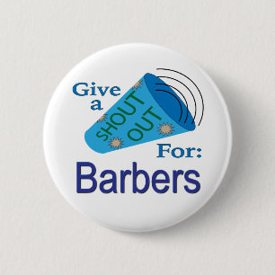Badge Rond 5 Cm Shout Out for Barbers