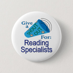 Badge Rond 5 Cm Shout Out pour les spécialistes de la lecture