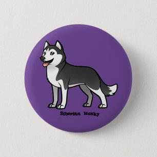 Badge Rond 5 Cm Siberian Husky