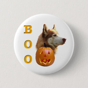 Badge Rond 5 Cm Sibérie Husky (rouge) Boo