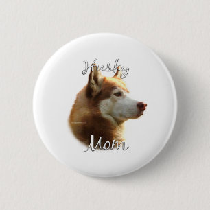 Badge Rond 5 Cm Sibérie Husky (rouge) Maman 2