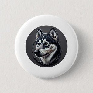 Badge Rond 5 Cm Sibérie noire
