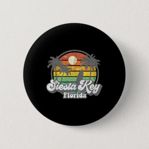 Badge Rond 5 Cm Siesta Key Beach Floride Surf Vintage Rétro 70s