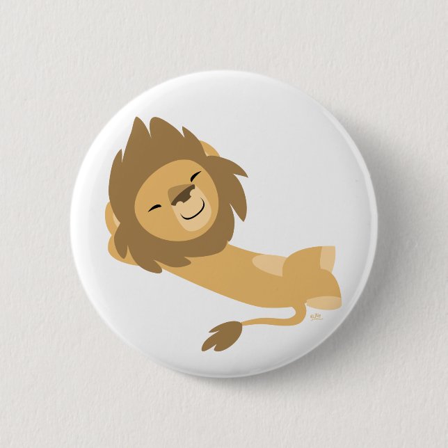 Badge Rond 5 Cm Siesta ! Lion caricature mignon (Devant)