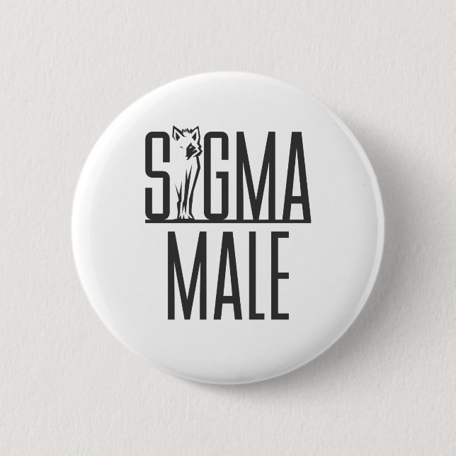 Badge Rond 5 Cm Sigma Homme Wolf Lone Loner Meme (Devant)