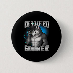 Badge Rond 5 Cm Sigma Loup Cringe Drôle Certifié Gooner