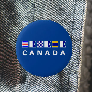 Badge Rond 5 Cm Signal nautique du Canada Drapeaux de navigation C
