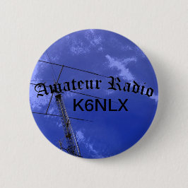 Badge Rond 5 Cm Signal radio et d'appel amateur