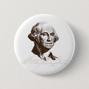 Badge Rond 5 Cm Signature George Washington
