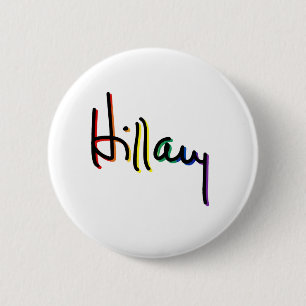 Badge Rond 5 Cm Signature Hillary Clinton Fierté Arc-en-ciel - LGB