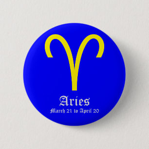 Badge Rond 5 Cm Signe astrologique du Bélier, symbole du zodiaque