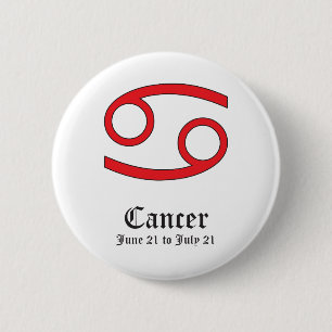 BADGE ROND 5 CM SIGNE D'ASTROLOGIE DU CANCER, SYMBOLE ZODIAC