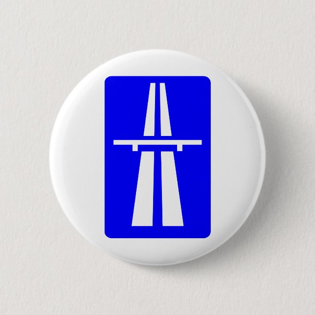 Badge Rond 5 Cm Signe d'autoroute (Devant)